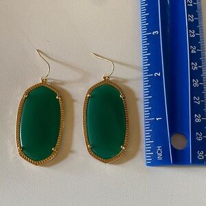 Kendra Scott Danielle Elegant Green and Gold Drop Earrings